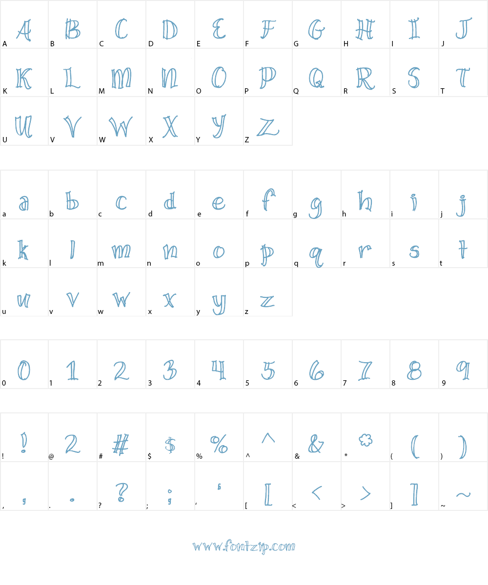 Wide Open Spaces Font Character